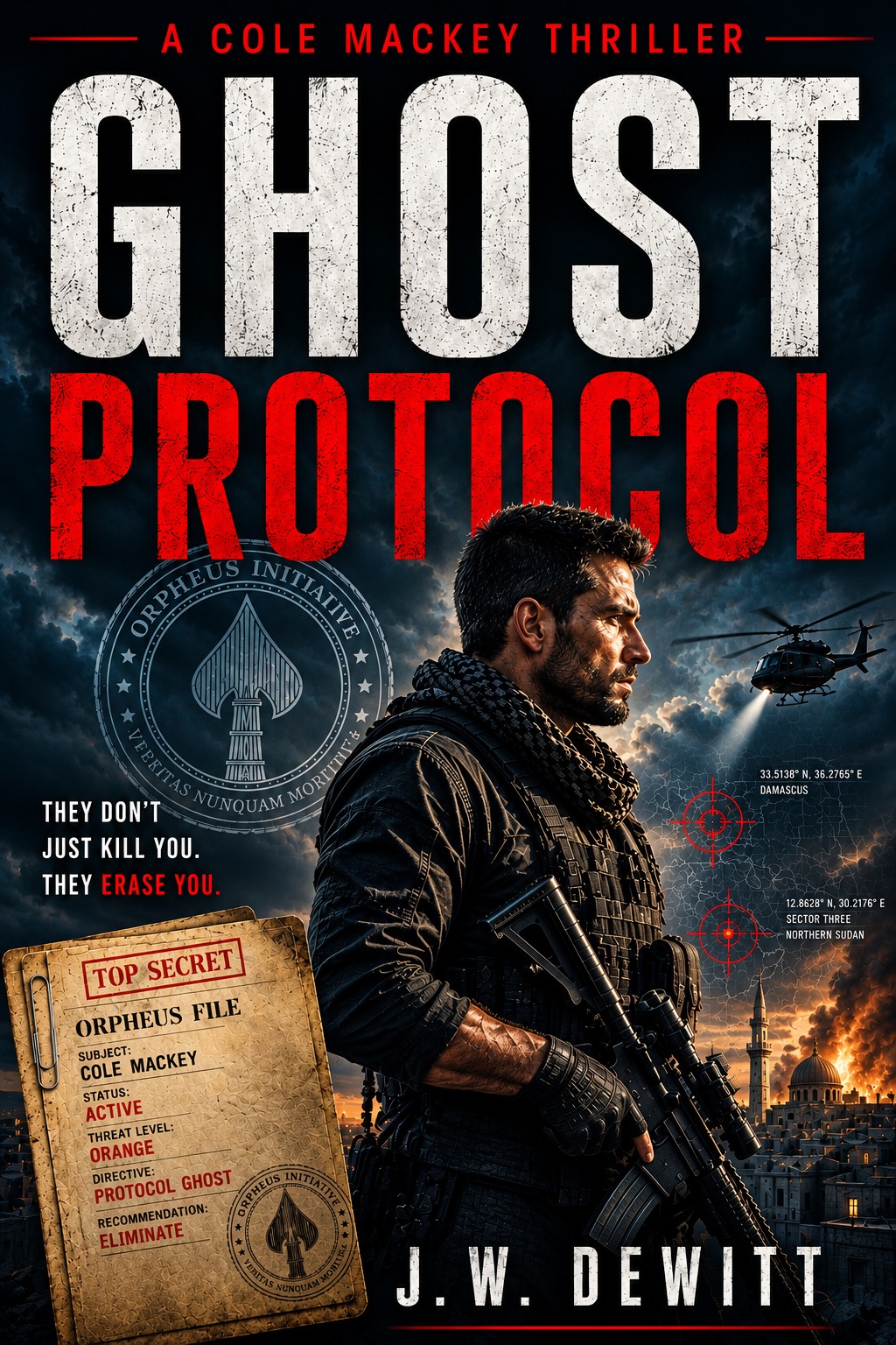 Ghost Protocol by J. W. DeWitt, Book Two in the Cole Mackey Thriller Series.